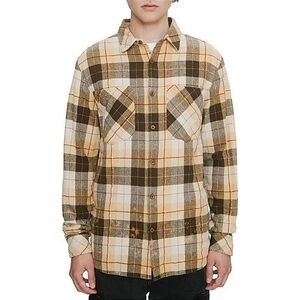 ElevenParis Splattered Plaid Shirt in Beige Brown Size S